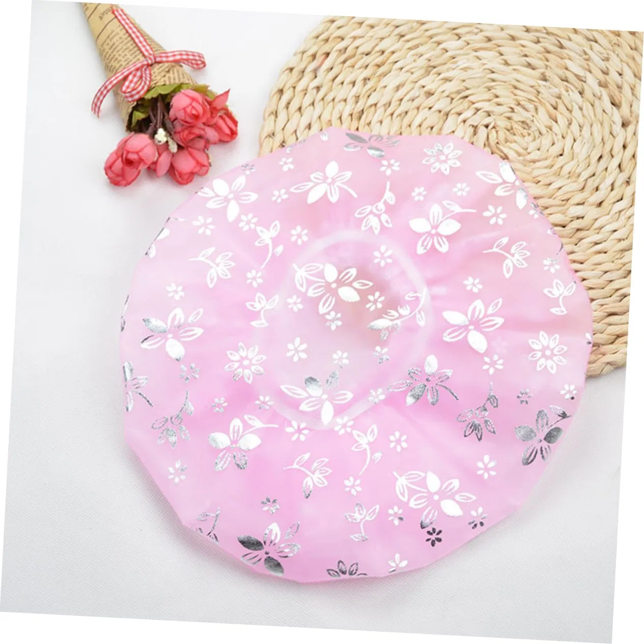 Набор шапочек для душа, FOMIYES, 3 шт, 27x27 см, Blue Pink Beige — фото 4