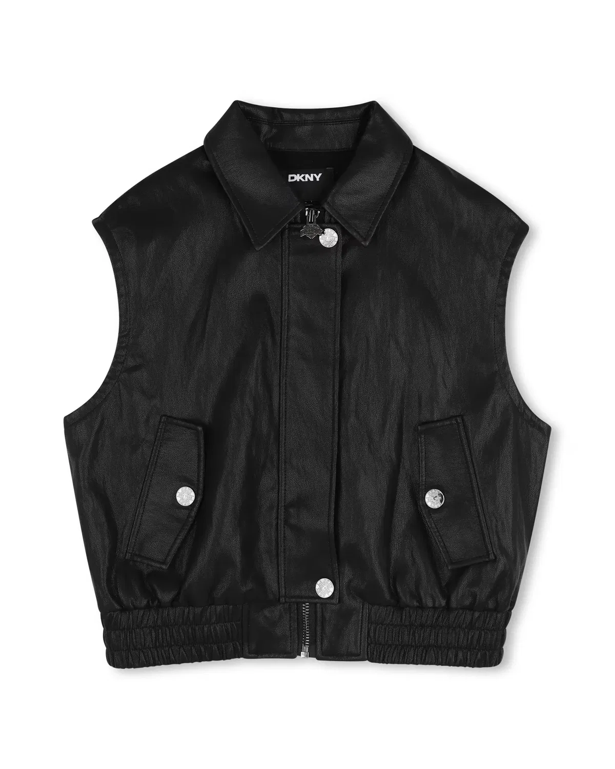 Детская куртка для девочек из кожзаменителя DKNY, Negro