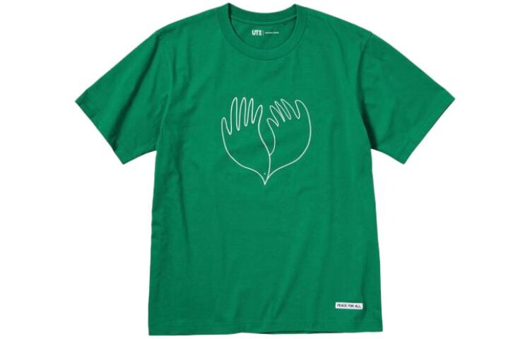 

Футболка серии Peace For All унисекс зеленая Uniqlo, зеленый