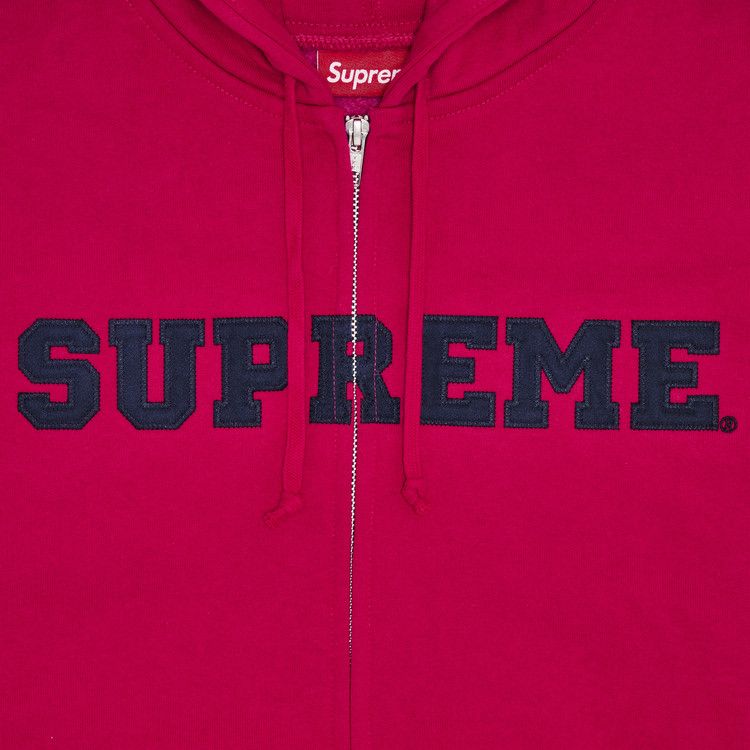 Толстовка Supreme Collegiate Appliqué Zip Up Hooded Sweatshirt, Fuchsia — фото 2
