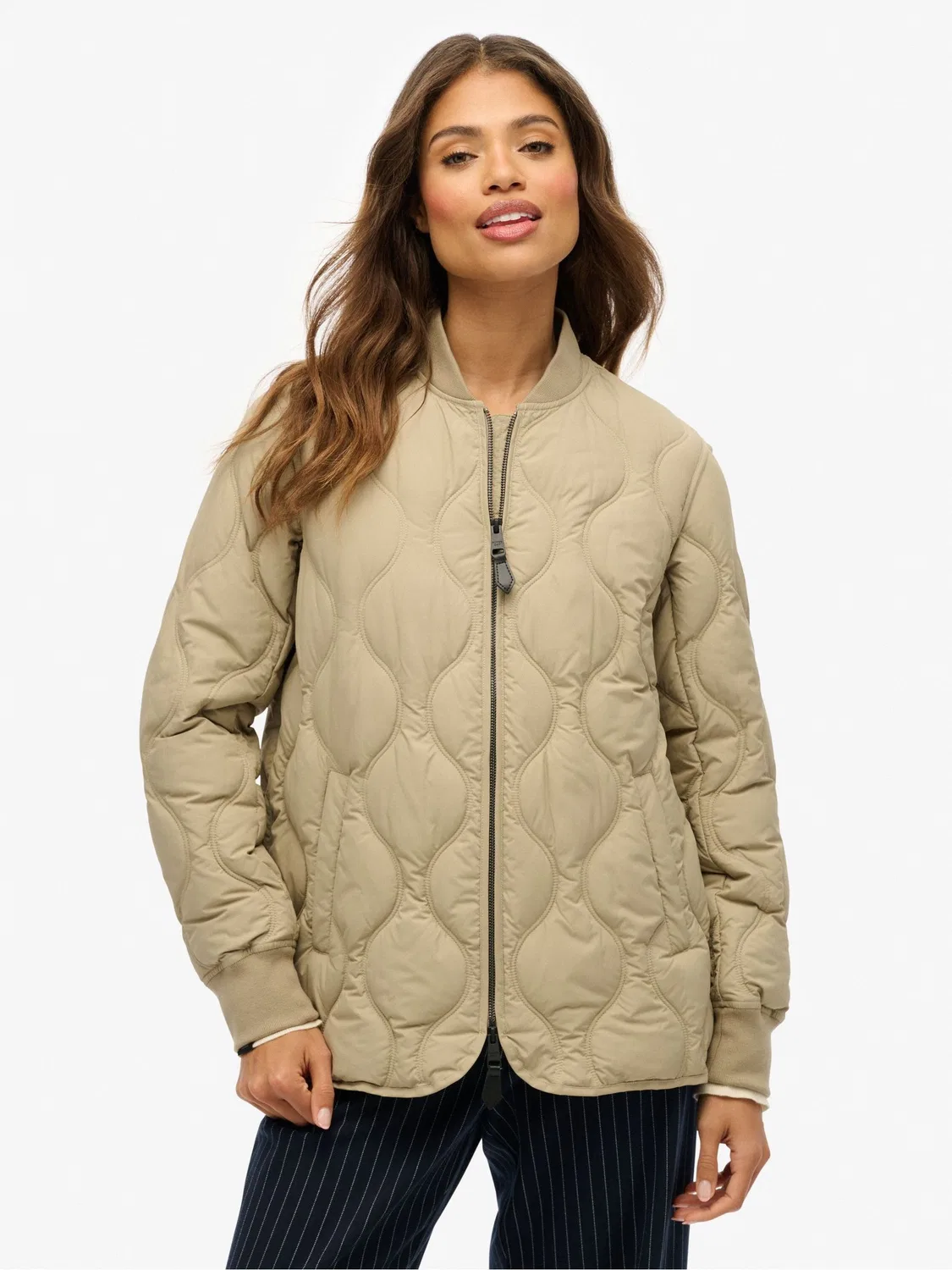 Куртка стеганая укороченная Superdry, Natural — фото 2
