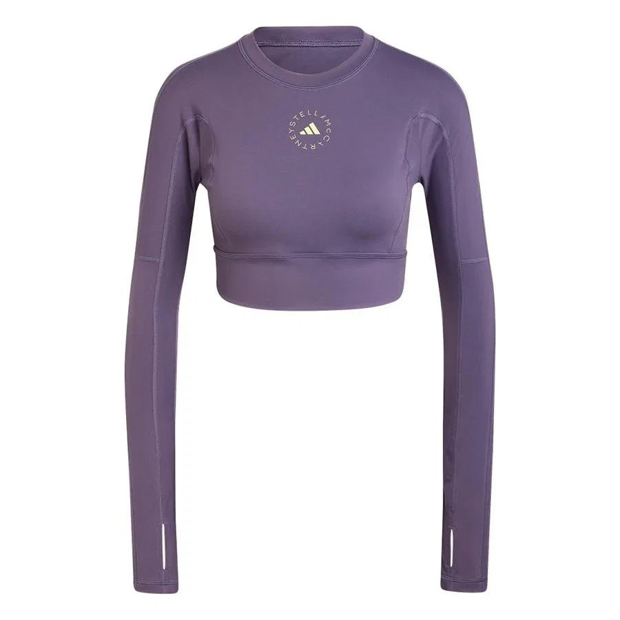 Спортивная футболка с укороченным кроем adidas aSMC TST CROP L, Фиолетовый — фото 4