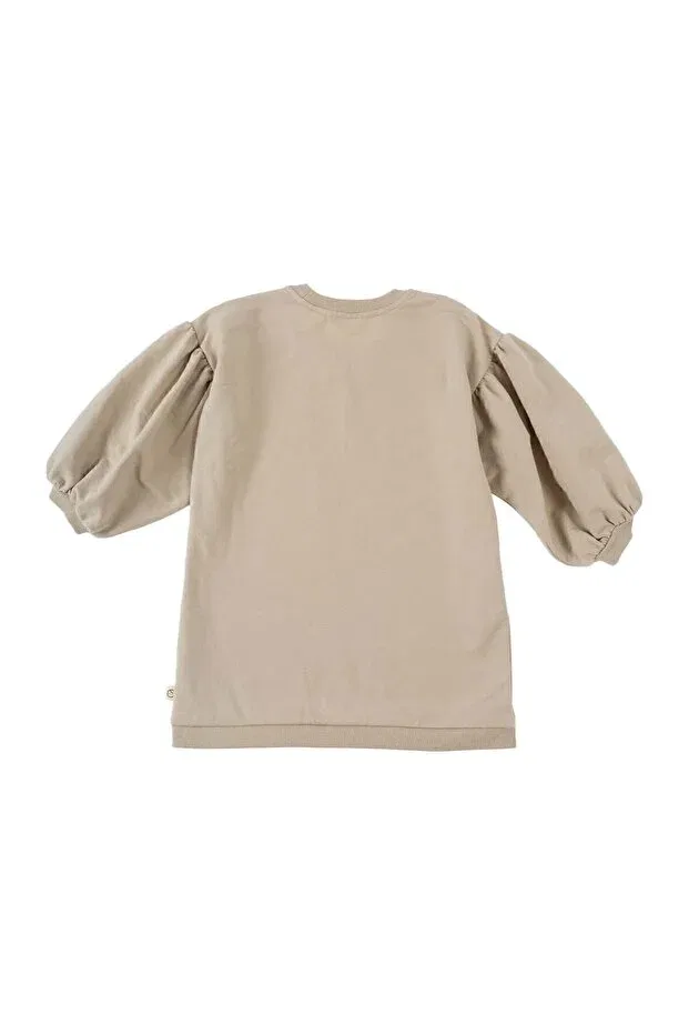 Детские свитшот для девочек с рукавом-фонарик Balloon sleeve sweat Little Gusto, Beige — фото 3
