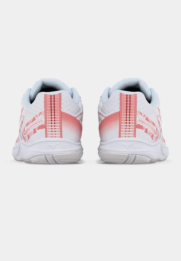 Кроссовки дышащие Stealth star 3 jr unisex Mizuno, White/Rose Elegance/Lava Falls, белый/розовый — фото 4