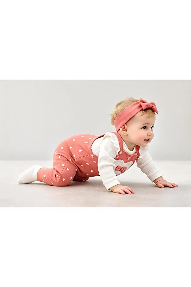 Детский комбинезон для девочек с принтом Chicsy Baby, Orange — фото 4