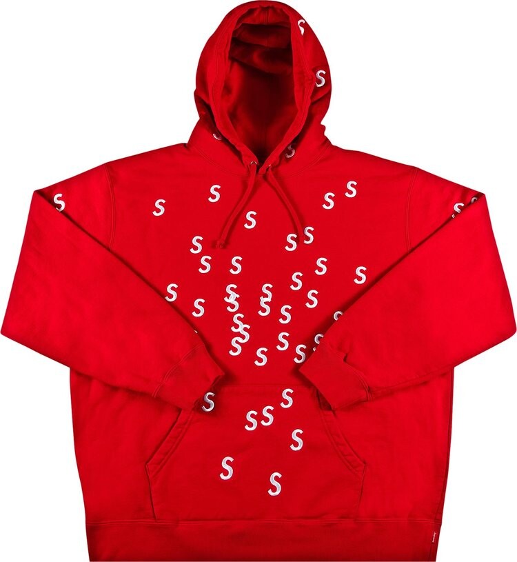 

Толстовка Supreme Embroidered S Hooded Sweatshirt 'Red', красный