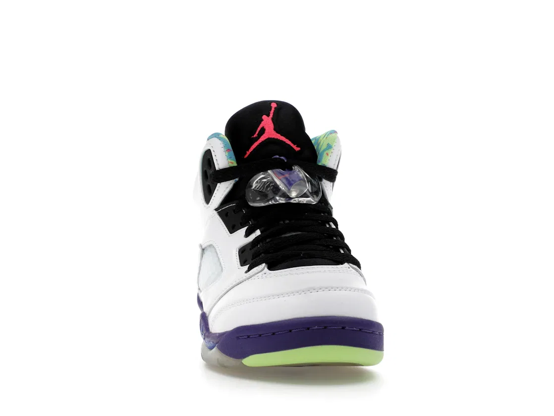 Детские кроссовки Lifestyle с контрастными деталями Jordan 5 Retro Jordan, White/Court Purple-Racer Pink-Ghost Green — фото 2