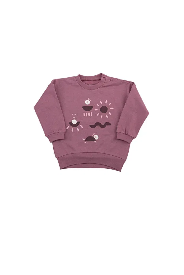 Детские свитшот для девочек хлопковый Grow organic cotton sweatshirt Little Yucca, Pink