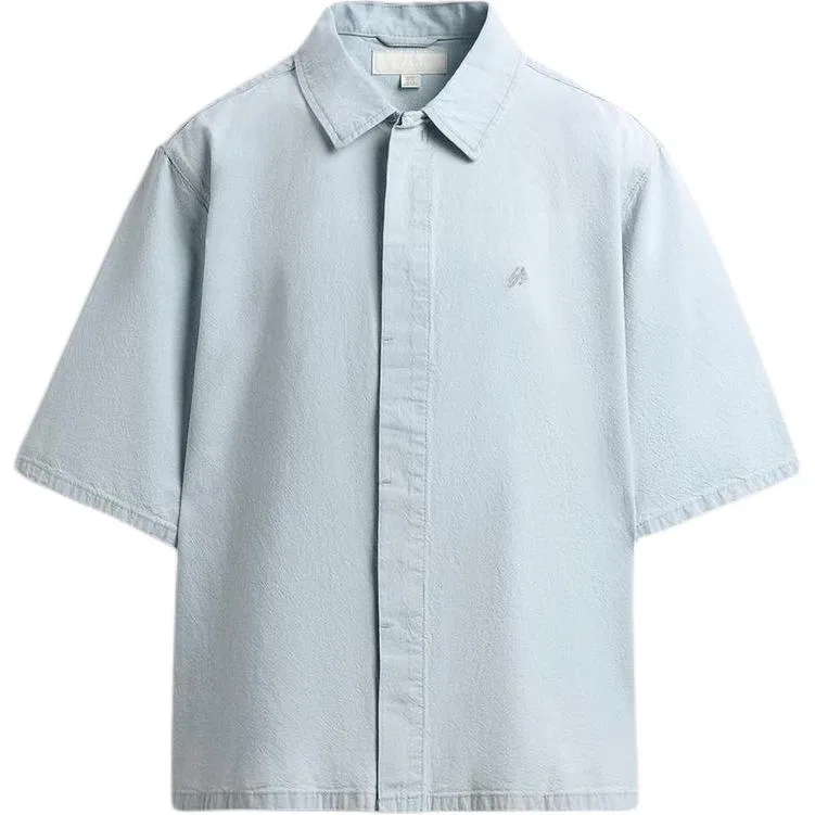 Мужская рубашка из денима с воротником, Light Blue, ZARA