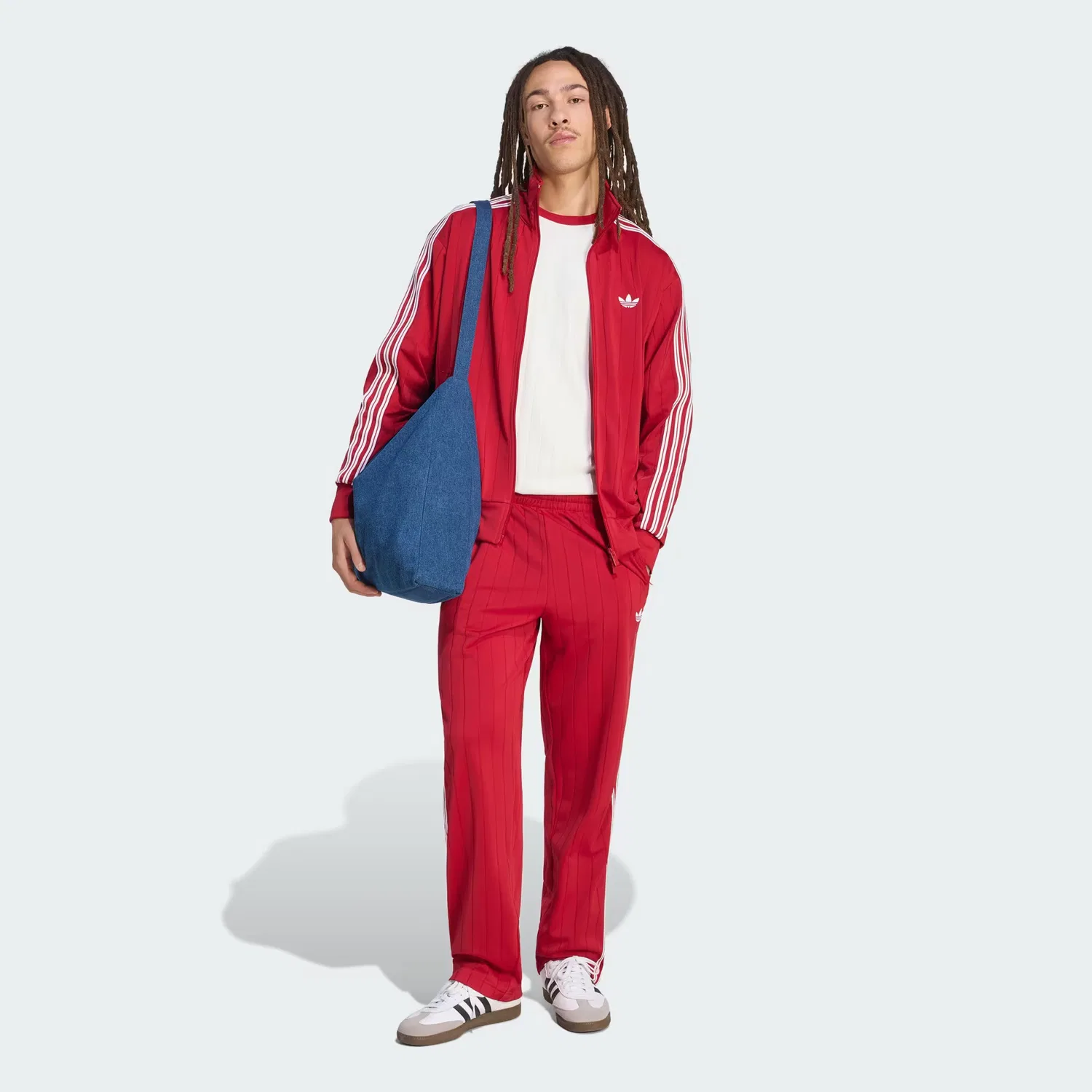 Мужская спортивная куртка свободного кроя Firebird Drop Needle Adidas Originals, красный — фото 4