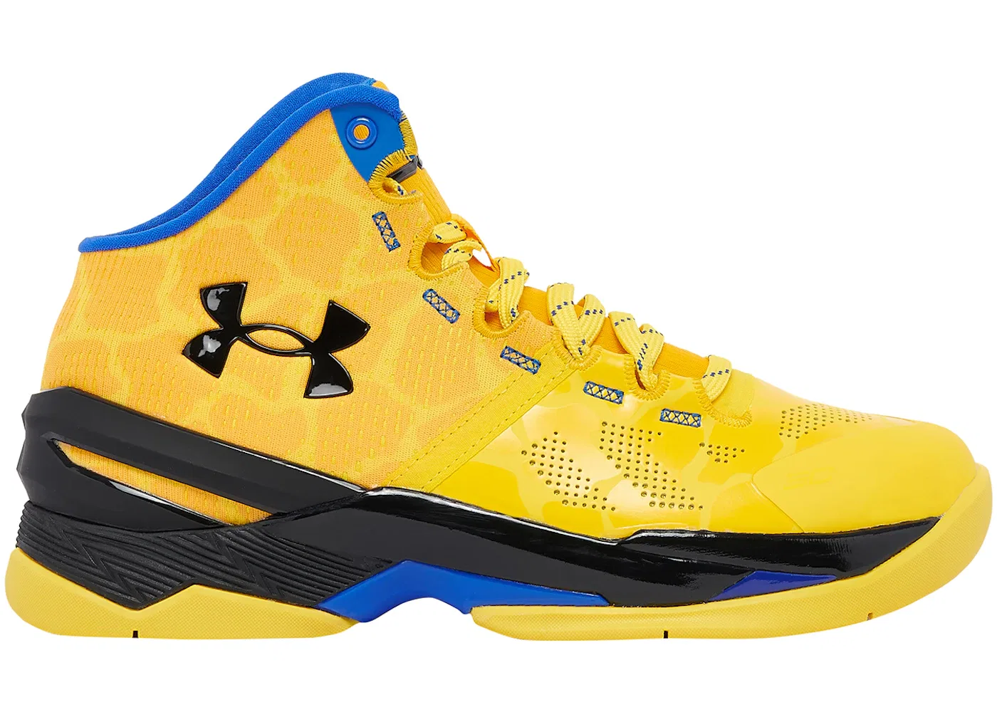 Детские кроссовки для мальчиков с перфорацией Under Armour Curry 2 Retro, Steeltown Gold/Taxi