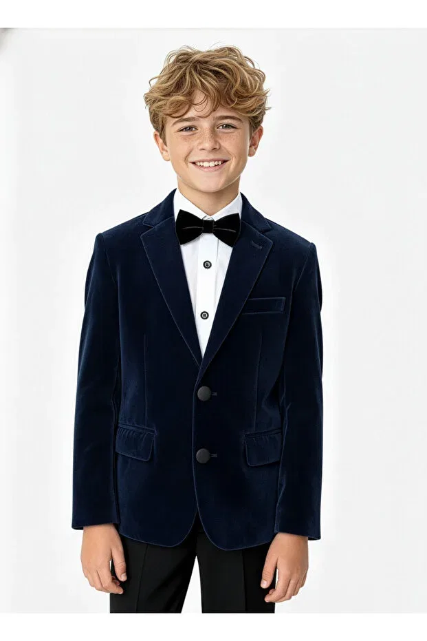 Детский пиджак для мальчиков вельветовый Sirri, Navy Blue