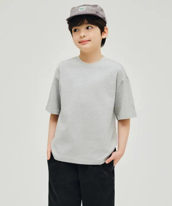Футболка, оверсайз, круглая горловина, Musinsa Standard Kids, Medium Gray