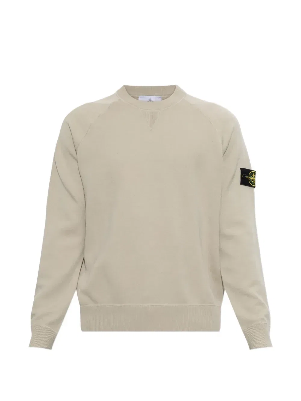 Свитер с рукавом реглан и нашивкой-логотипом Stone Island, бежевый
