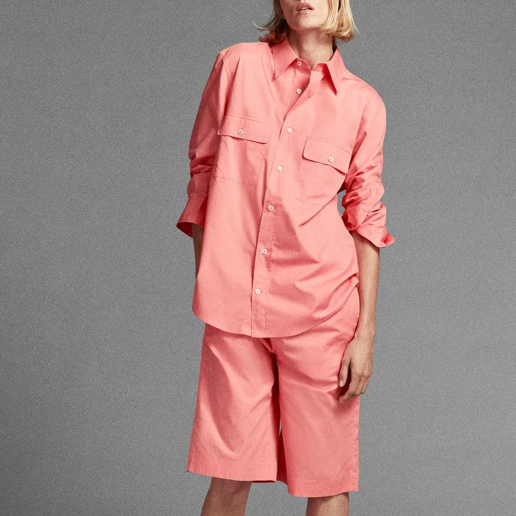 Женская рубашка с лацканами Peach ZARA, Peach — фото 4