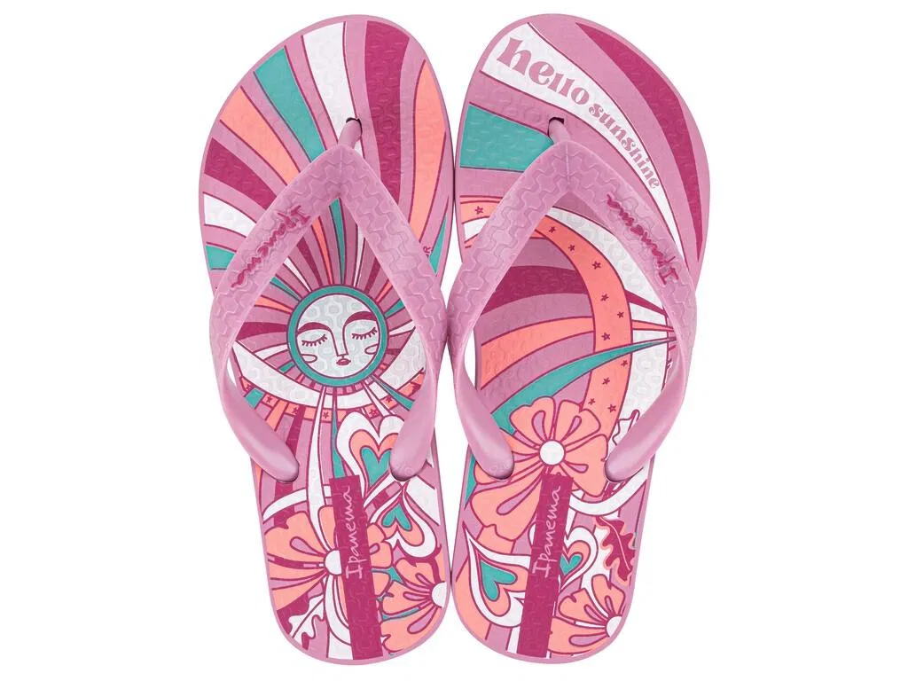 Детские шлепанцы с принтом Ipanema Classic Happy, Rosa / Bunt
