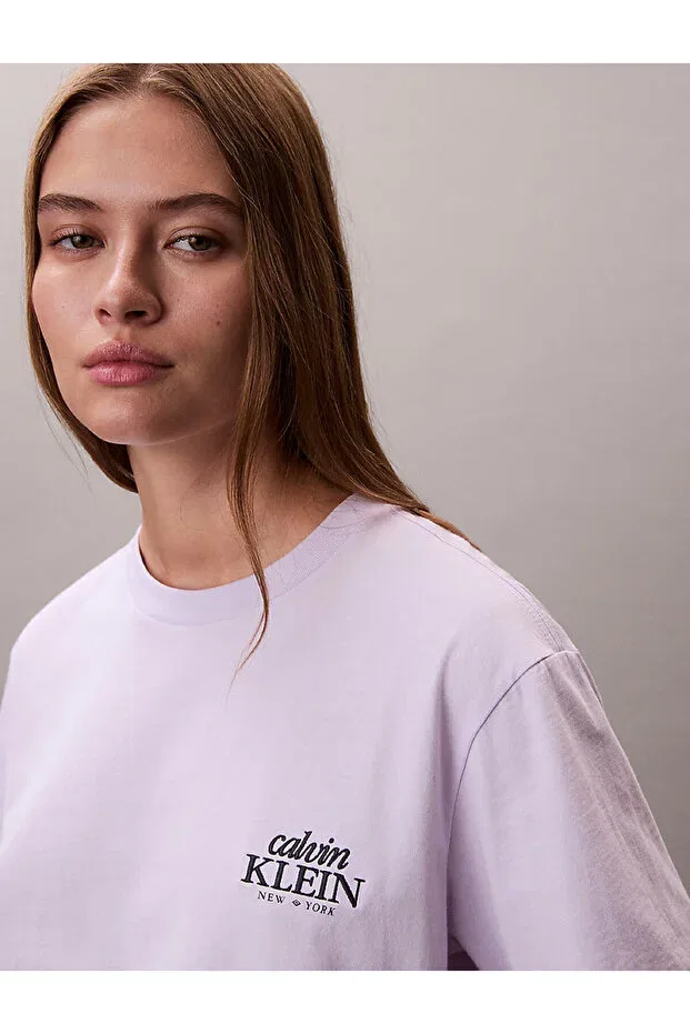 Женская футболка с принтом Calvin Klein, Lilac — фото 2