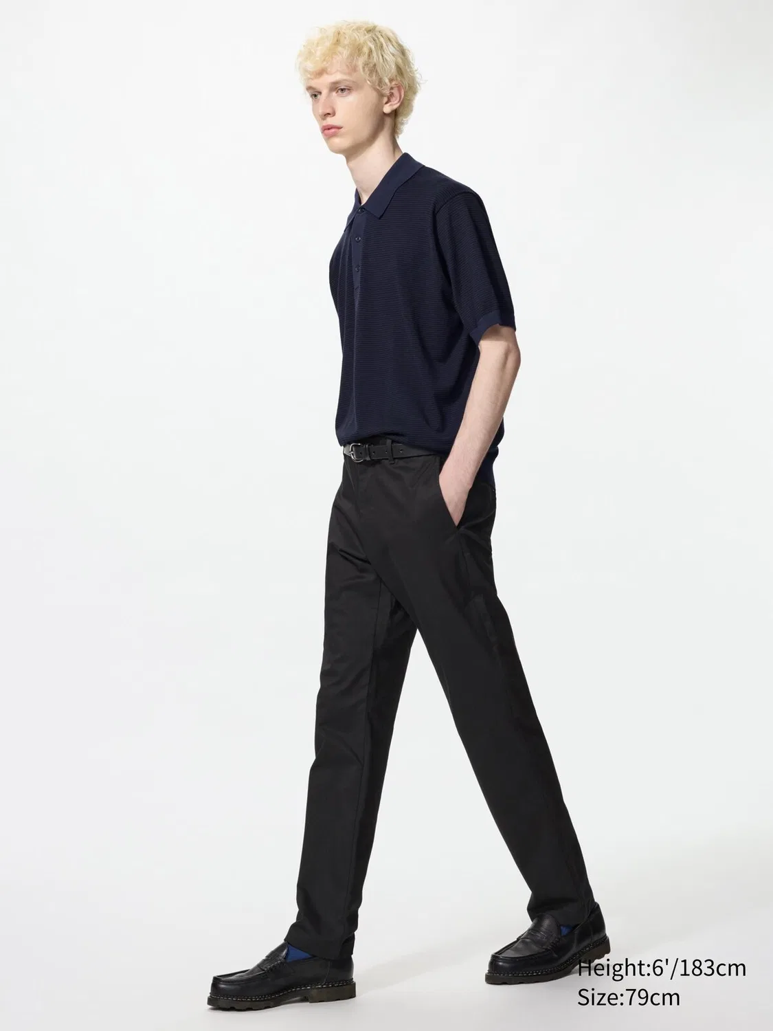 Брюки чинос Uniqlo, узкие посадка, черный