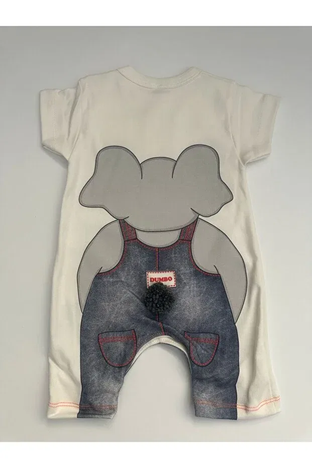 Детское боди-комбинезон для новорожденных с принтом Animal figured baby rompers Minibird Baby, Cream — фото 2