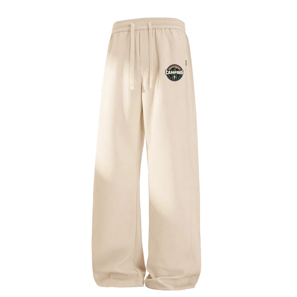 Детские брюки свободного прямого кроя B Camping Starlight Pants Logo MINISO, Ecru