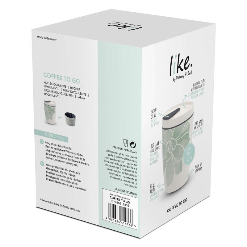 

Кружка Coffee To Go сочная с крышкой 0,29 л like. by Villeroy & Boch, белый/зеленый
