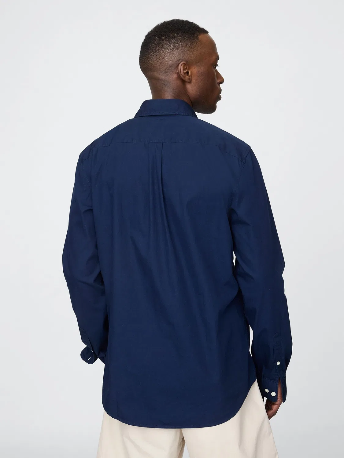 Рубашка Gap из хлопкового поплина, классическая, Navy Blue — фото 2