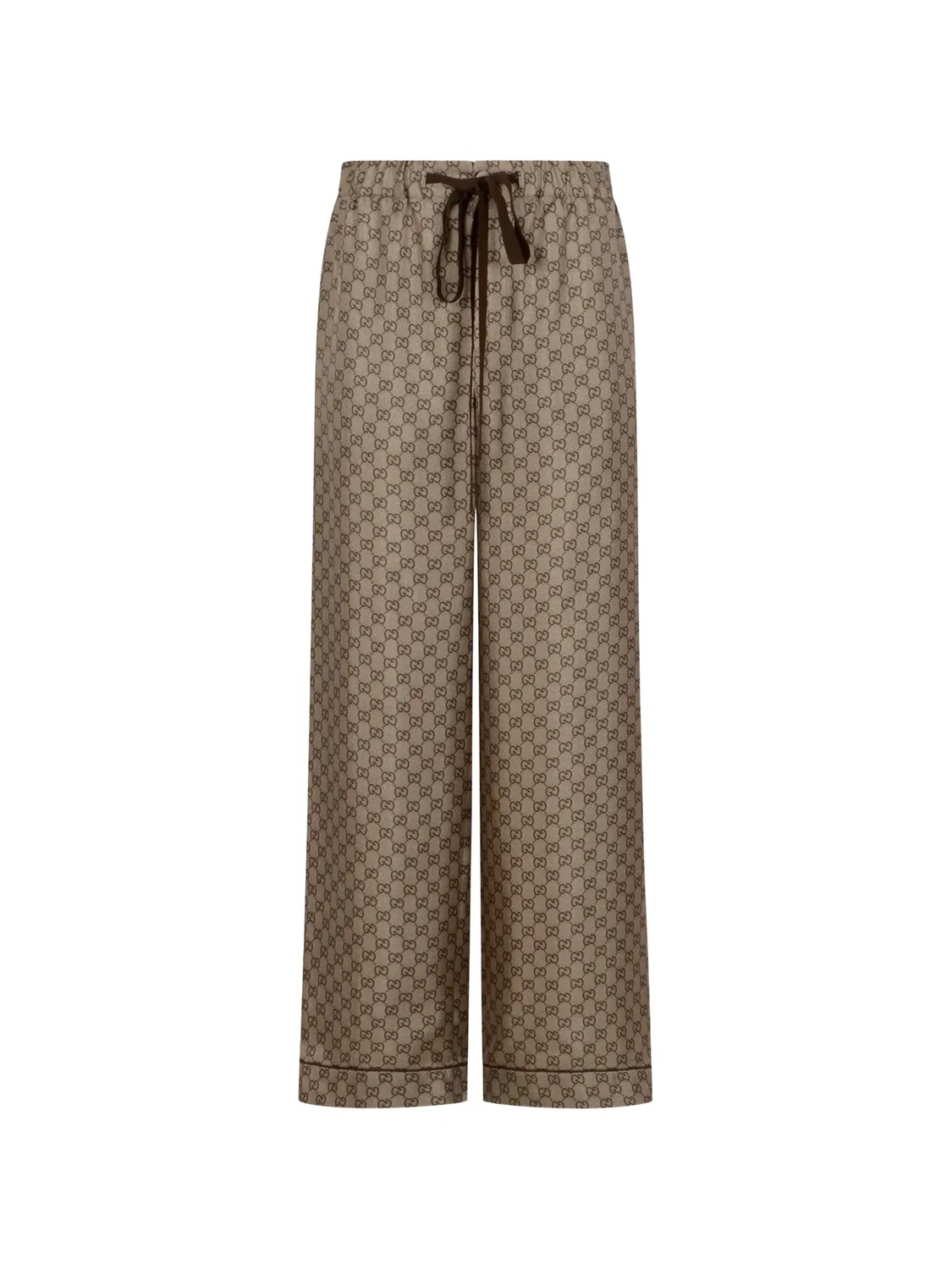 Брюки палаццо с кулиской Gucci, нейтральные цвета