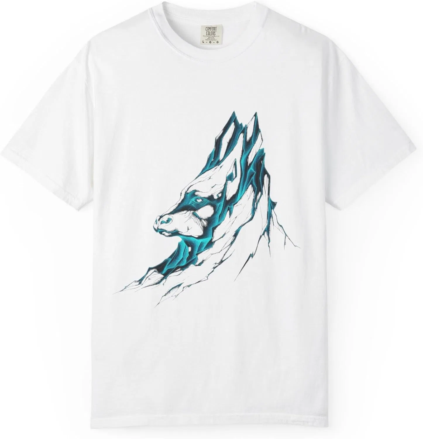 Мужская футболка с графическим принтом Mountain Wolf Comfort Colors, White