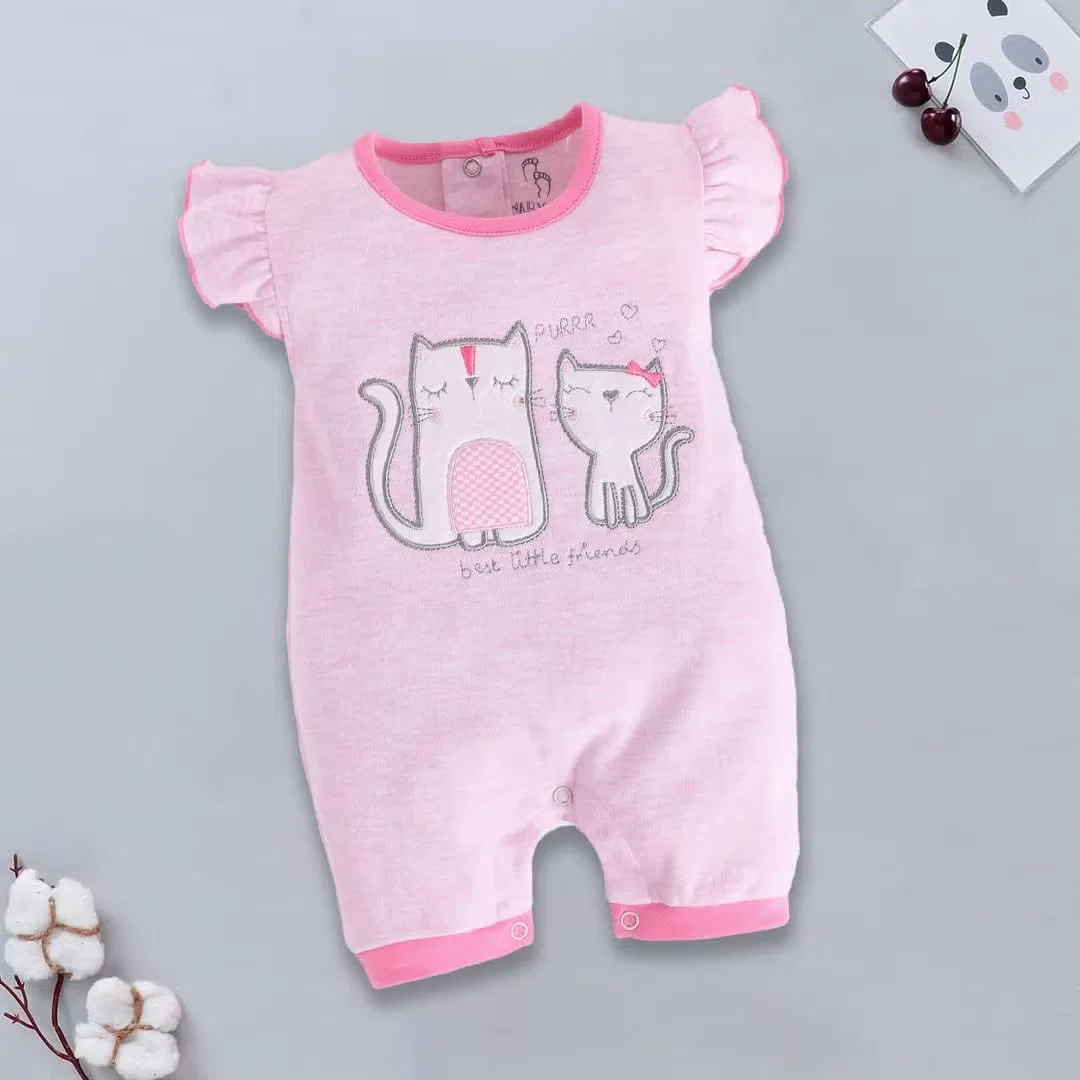 Боди-комбинезон с коротким рукавом с принтом Baby Go, розовый — фото 2