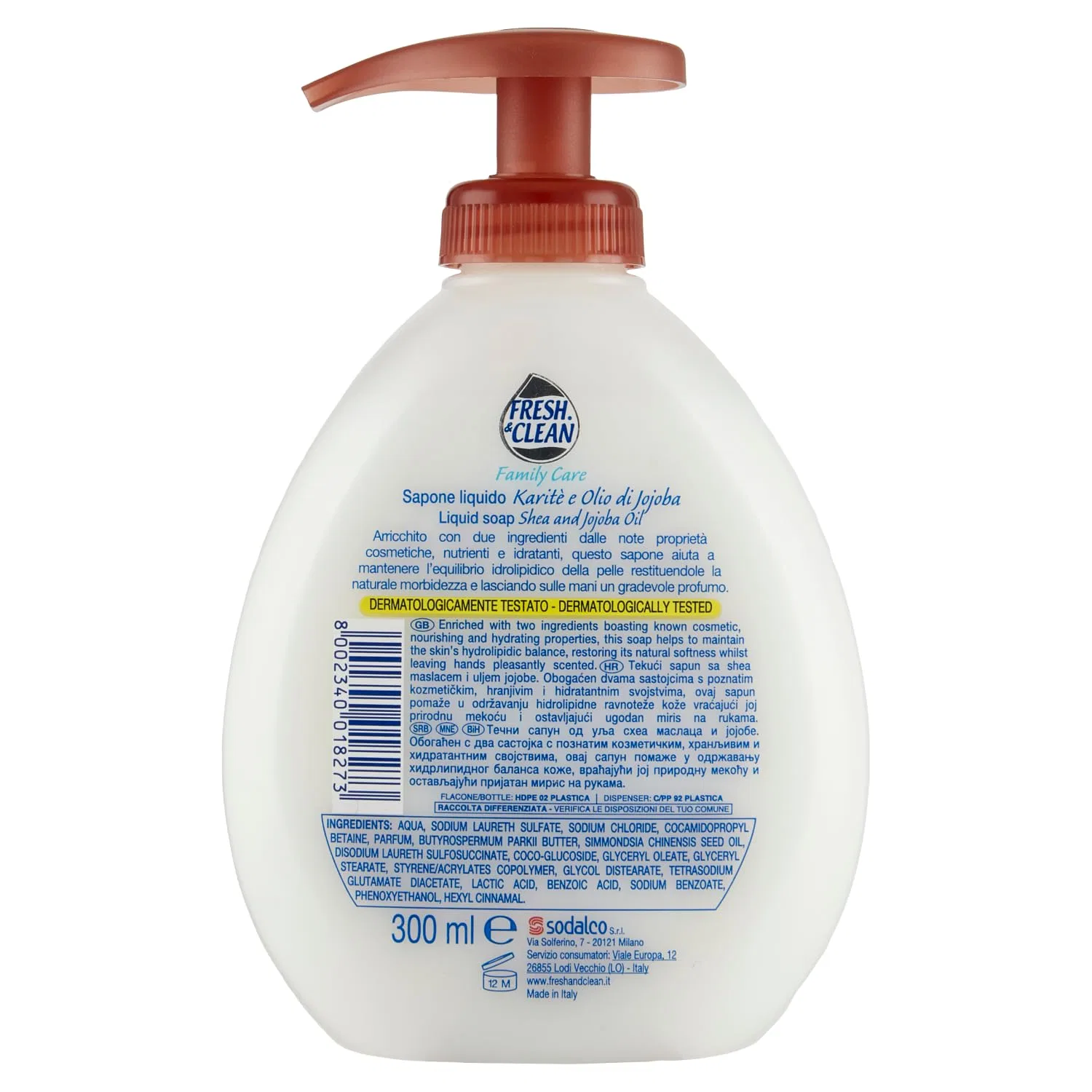 Жидкое мыло Fresh&Clean с маслом ши и жожоба, 4 x 300 мл, Beni Culinari — фото 3