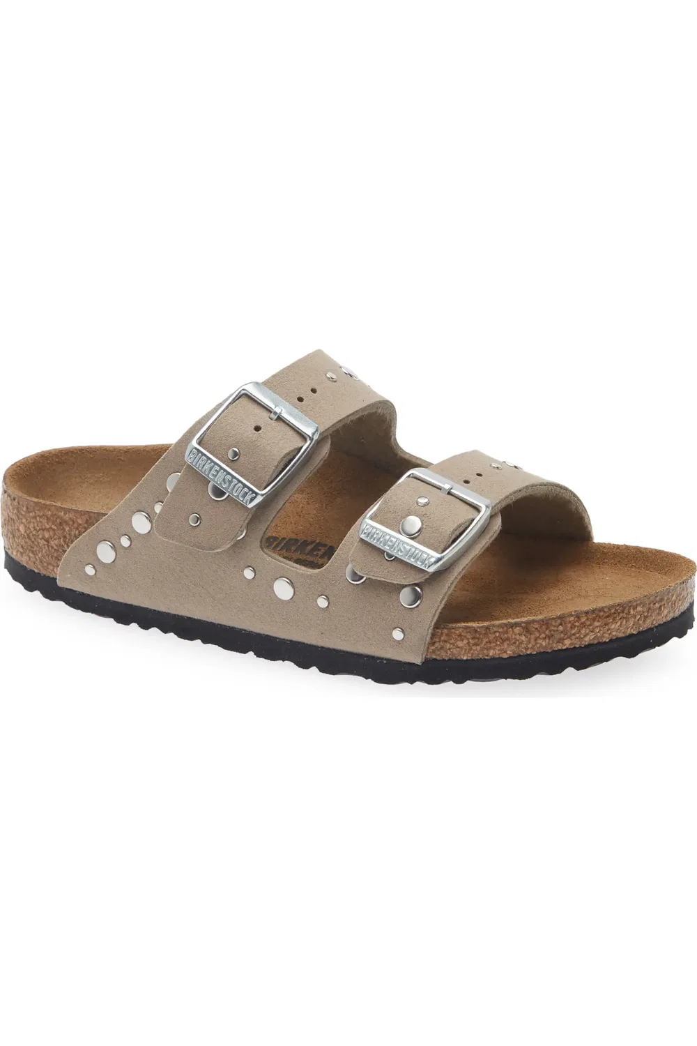 Сандалии детские с шипами Arizona Rivets Birkenstock, серо-коричневый