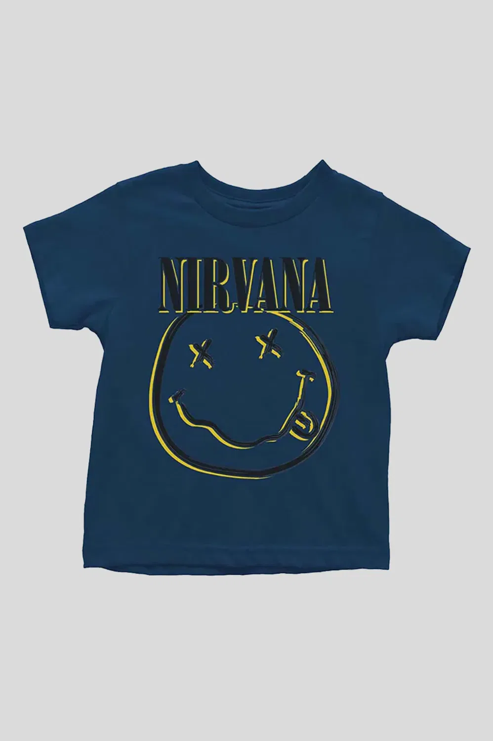 Детская футболка с принтом Inverse Grunge Smile Nirvana, Navy