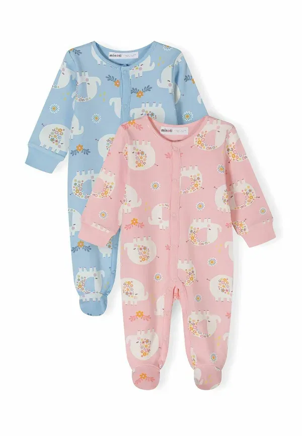 Комплект из 2 спальных мешков с принтом, Minoti, Light Blue, Light Pink, светло-розовый/светло-голубой — фото 2