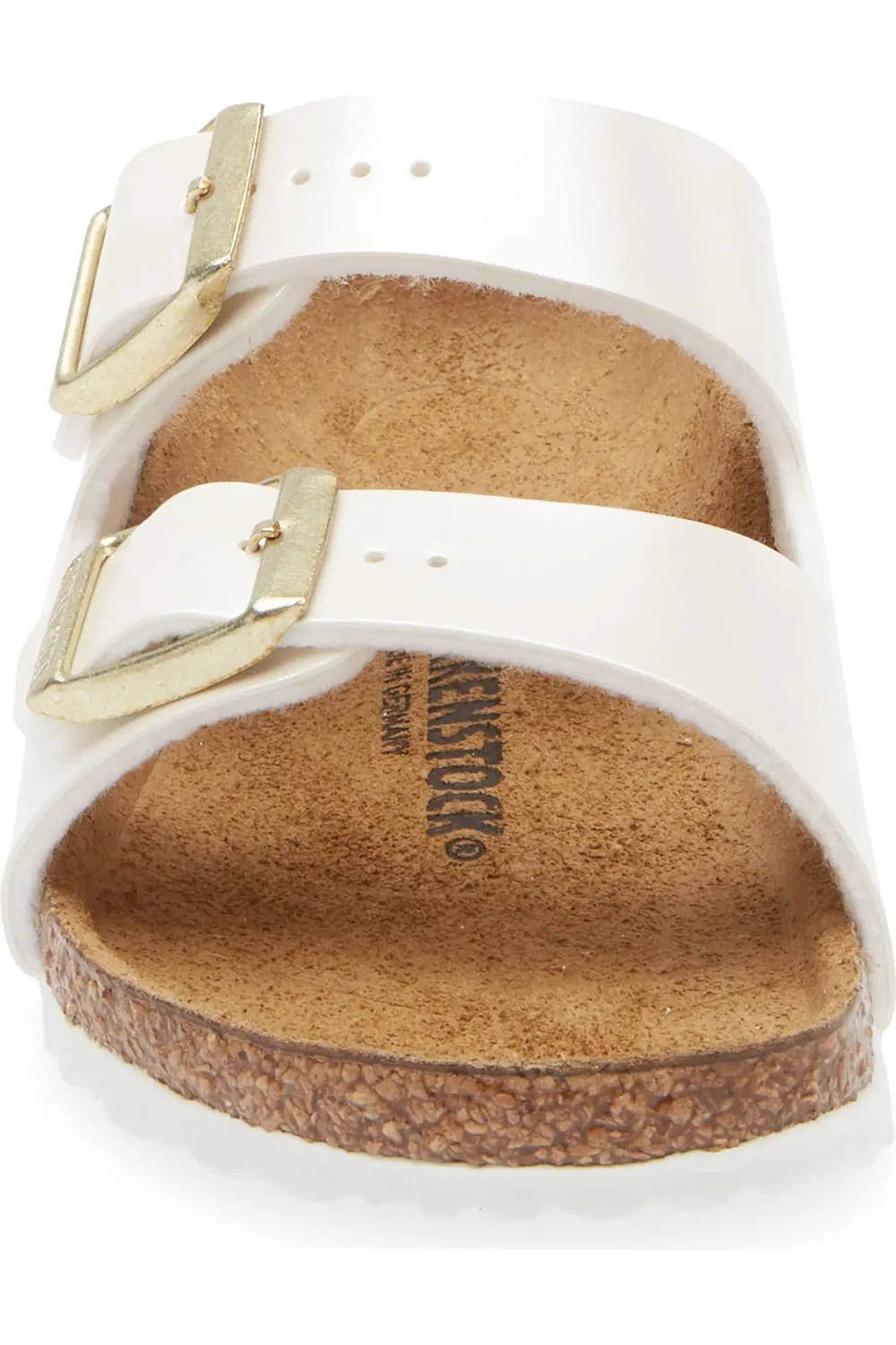 Детские сандалии-слайды на контурной стельке Arizona Birkenstock, белый — фото 4