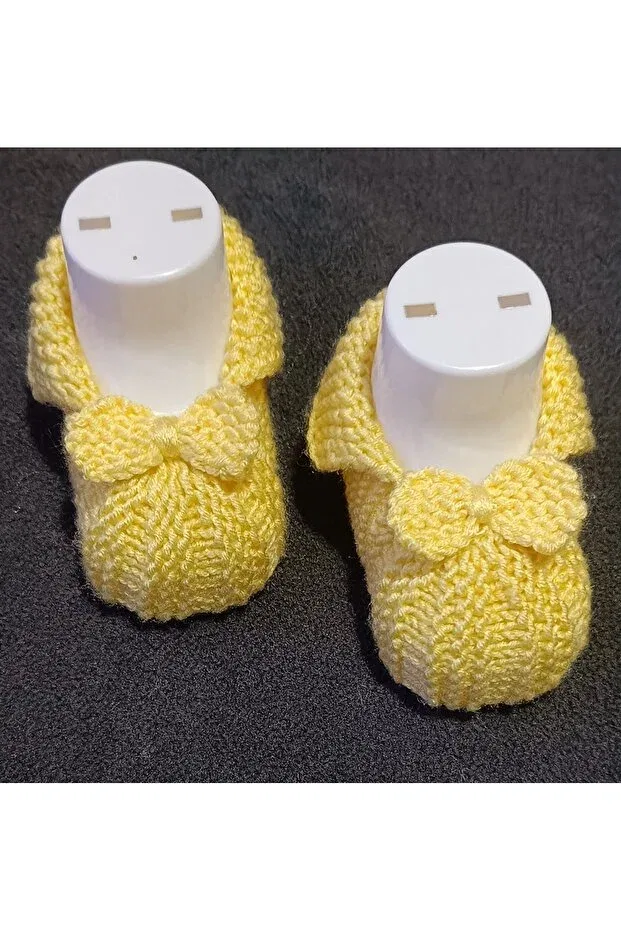 Детские пинетки для новорожденных вязаные Moda, Yellow