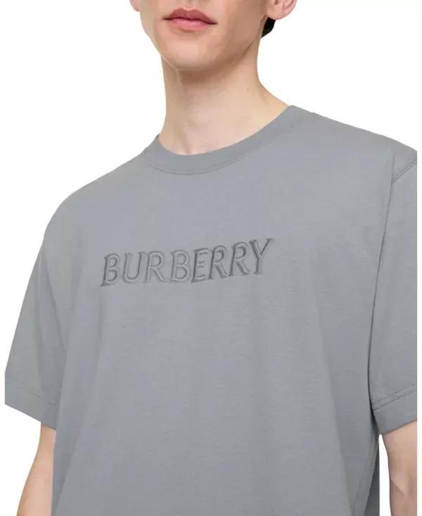 Мужская футболка с принтом Logo Cotton T-shirt Burberry, Forecast Grey — фото 2