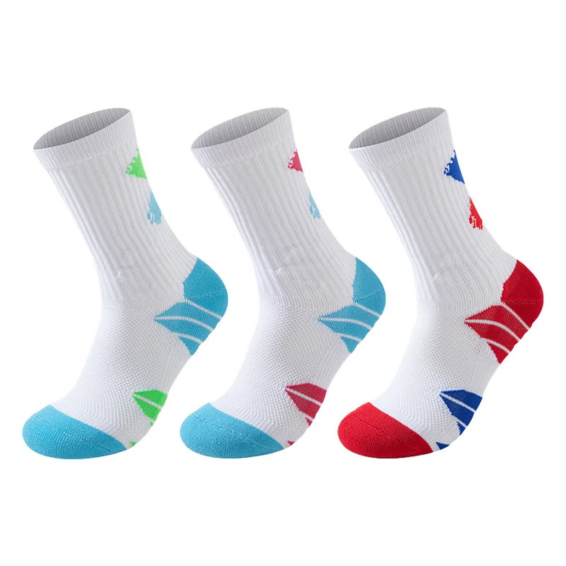 Детские носки для баскетбола с принтом 3 пары MIIOW, Blue Green+Blue Pink+Red Blue