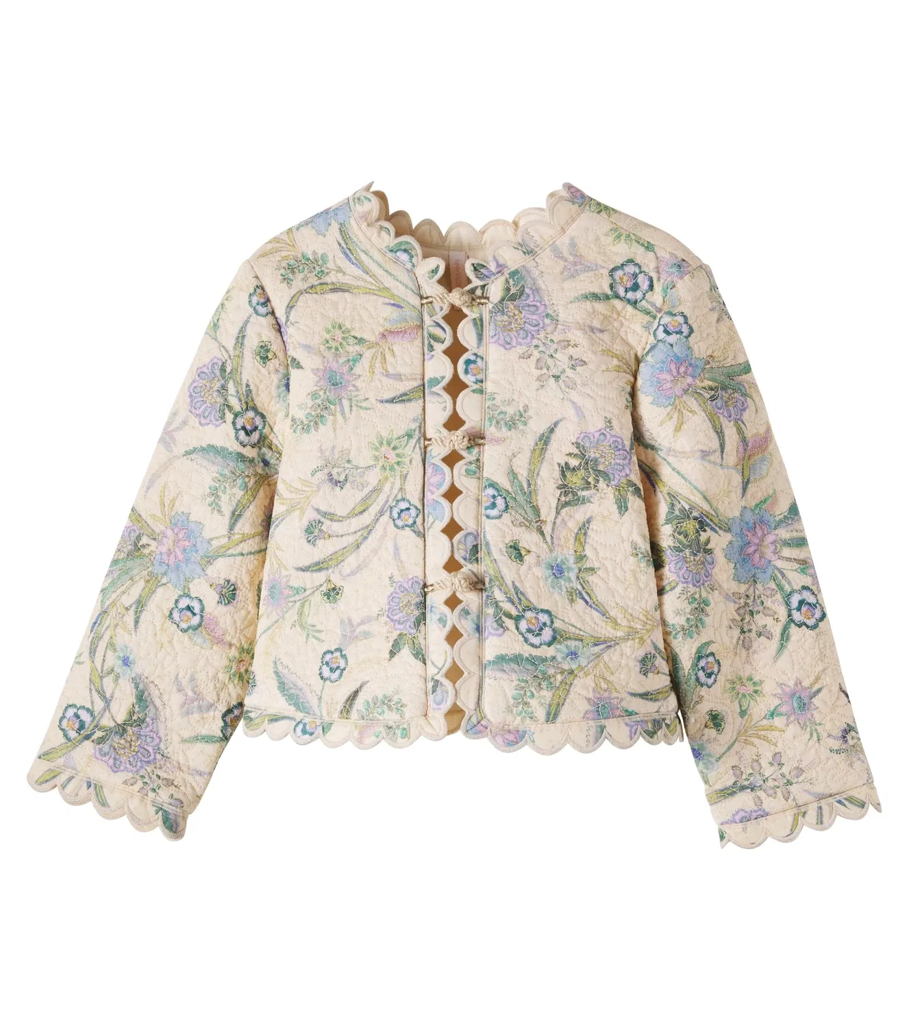 Легкая куртка с цветочным узором Zimmermann Kids, белый