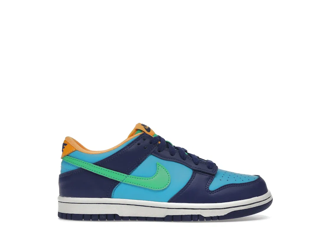 Детские кроссовки для активного отдыха Nike Dunk Low Nike, Baltic Blue/Electric Algae/Deep Royal/Laser Orange