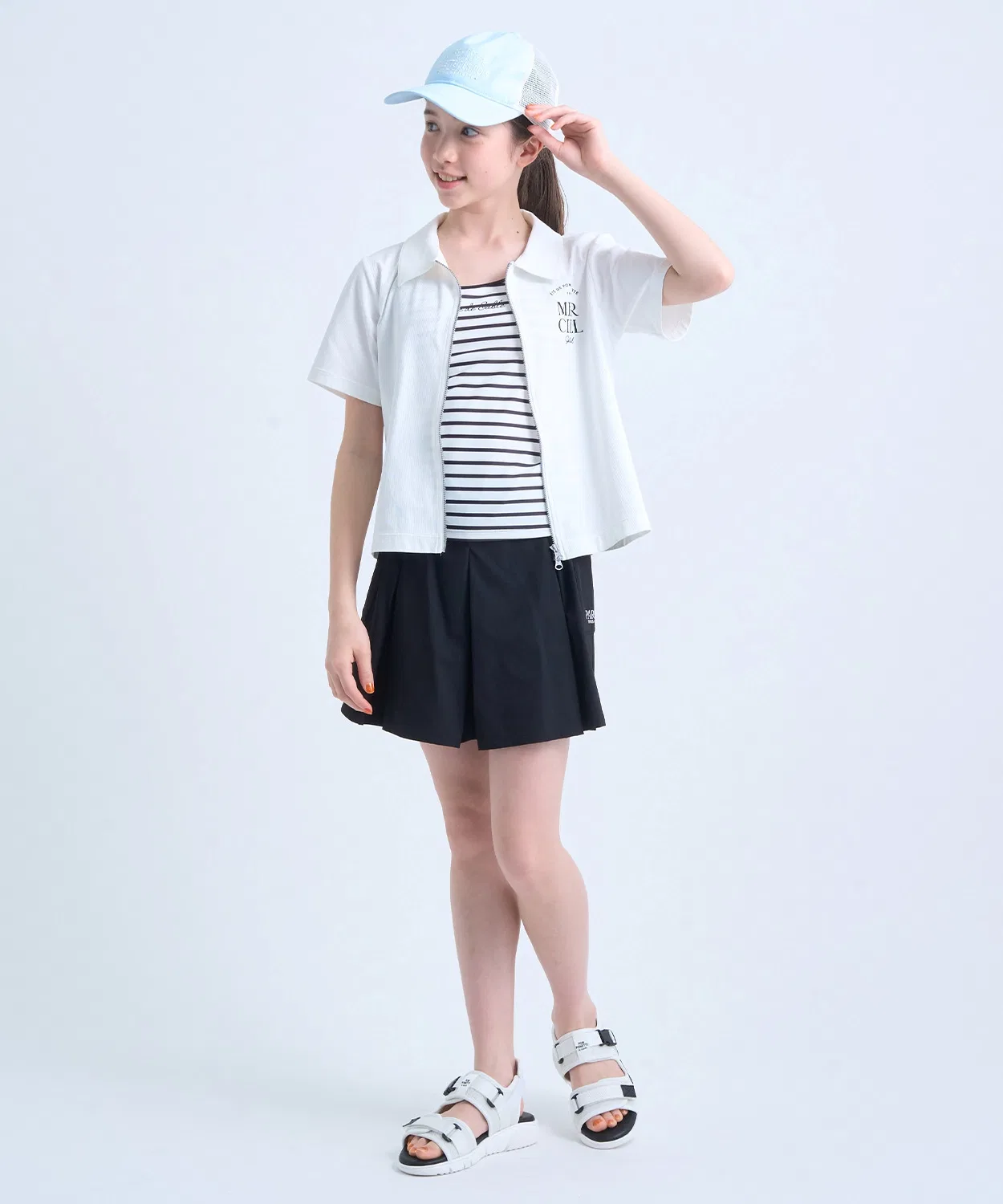 Детский комплект для плавания с лонгсливом и шортами, модель Zip-up Coord, pom ponette junior, Colorful — фото 4