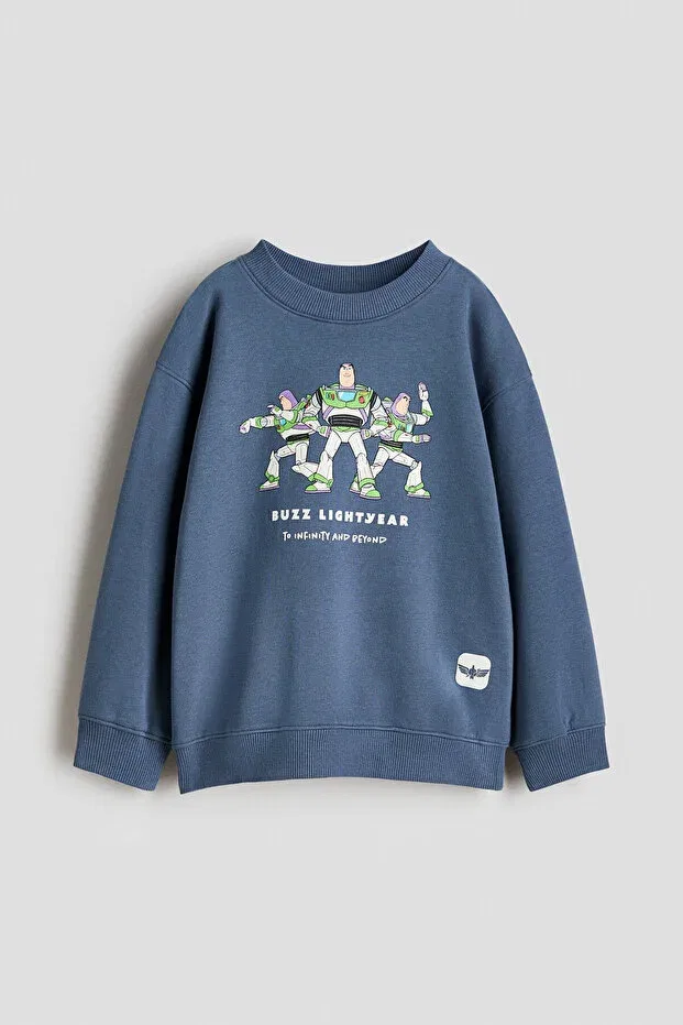 Детские свитшот с принтом Toy Story H&M, Dusty Blue Toy Story