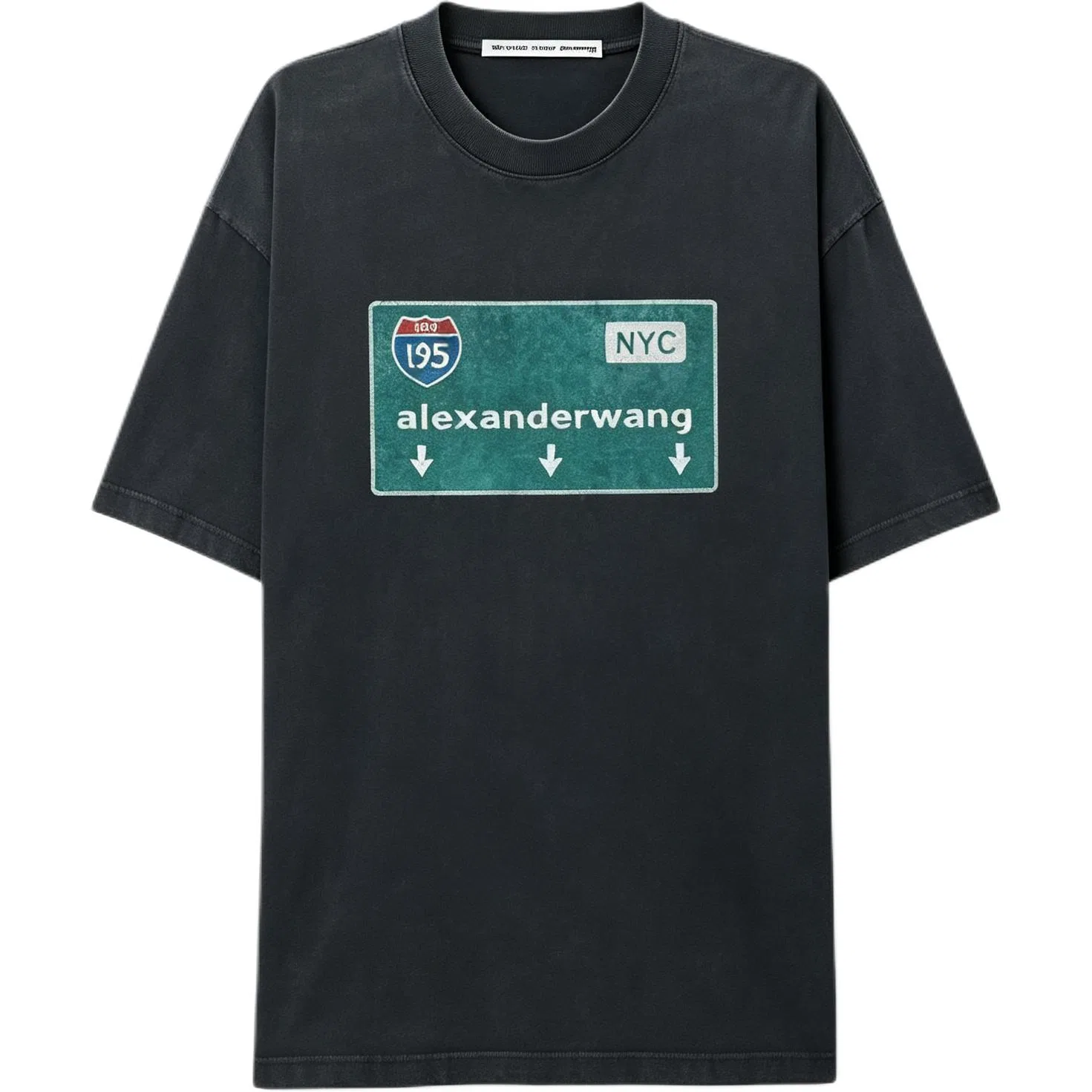 Женская футболка с круглым вырезом Carbon Black Alexander Wang, Carbon Black