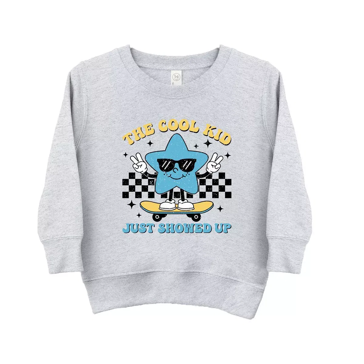Детский свитшот с принтом Cool Kid Star The Juniper Shop, Heather Grey