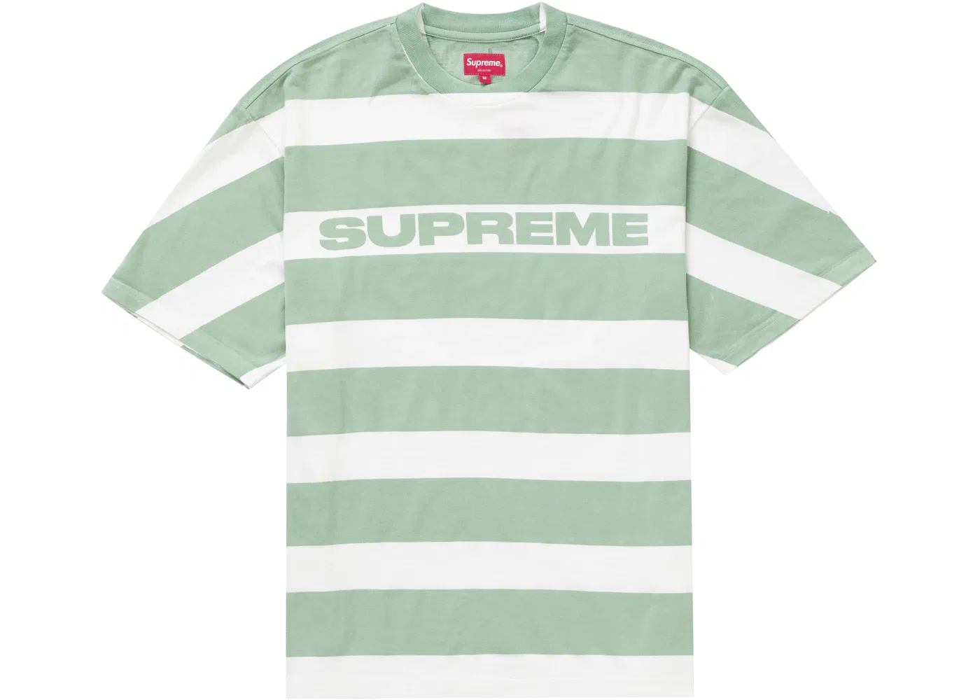 Мужская футболка с принтом и полосками Supreme S/S Top, Light Green