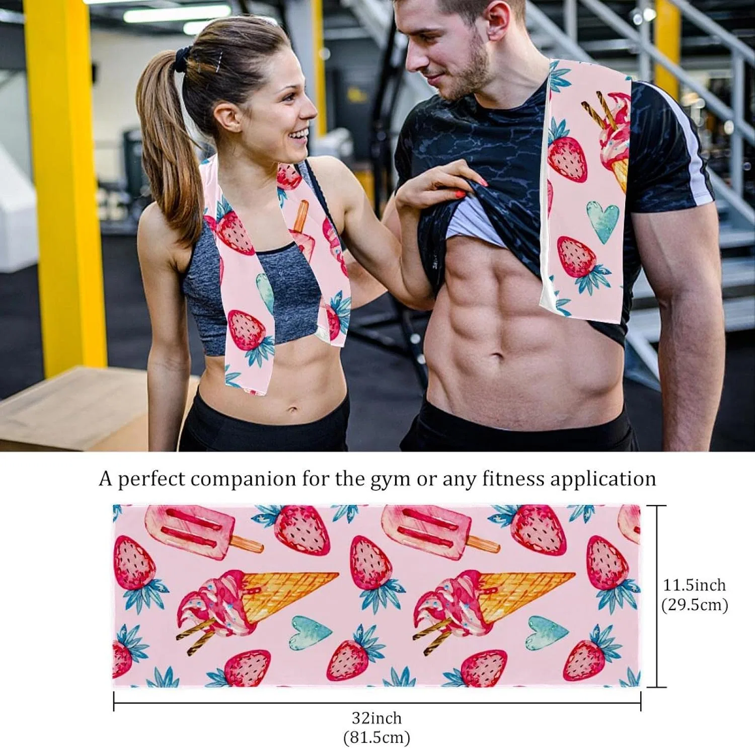 Спортивное полотенце из микрофибры, 2 шт, 29.5x81.5 см Generic — фото 4