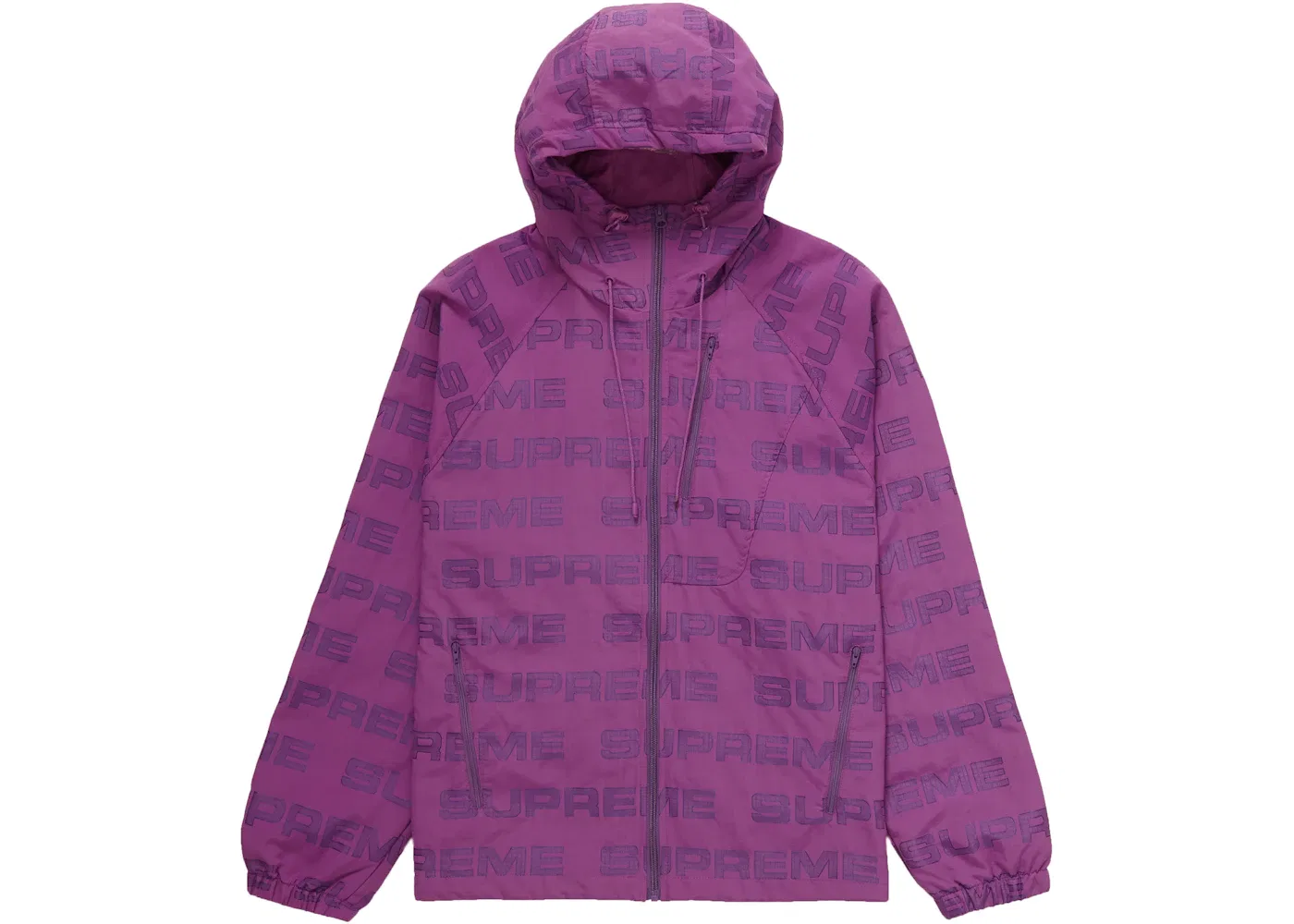 Мужская куртка на молнии с капюшоном Supreme Logo Ripstop, фиолетовый