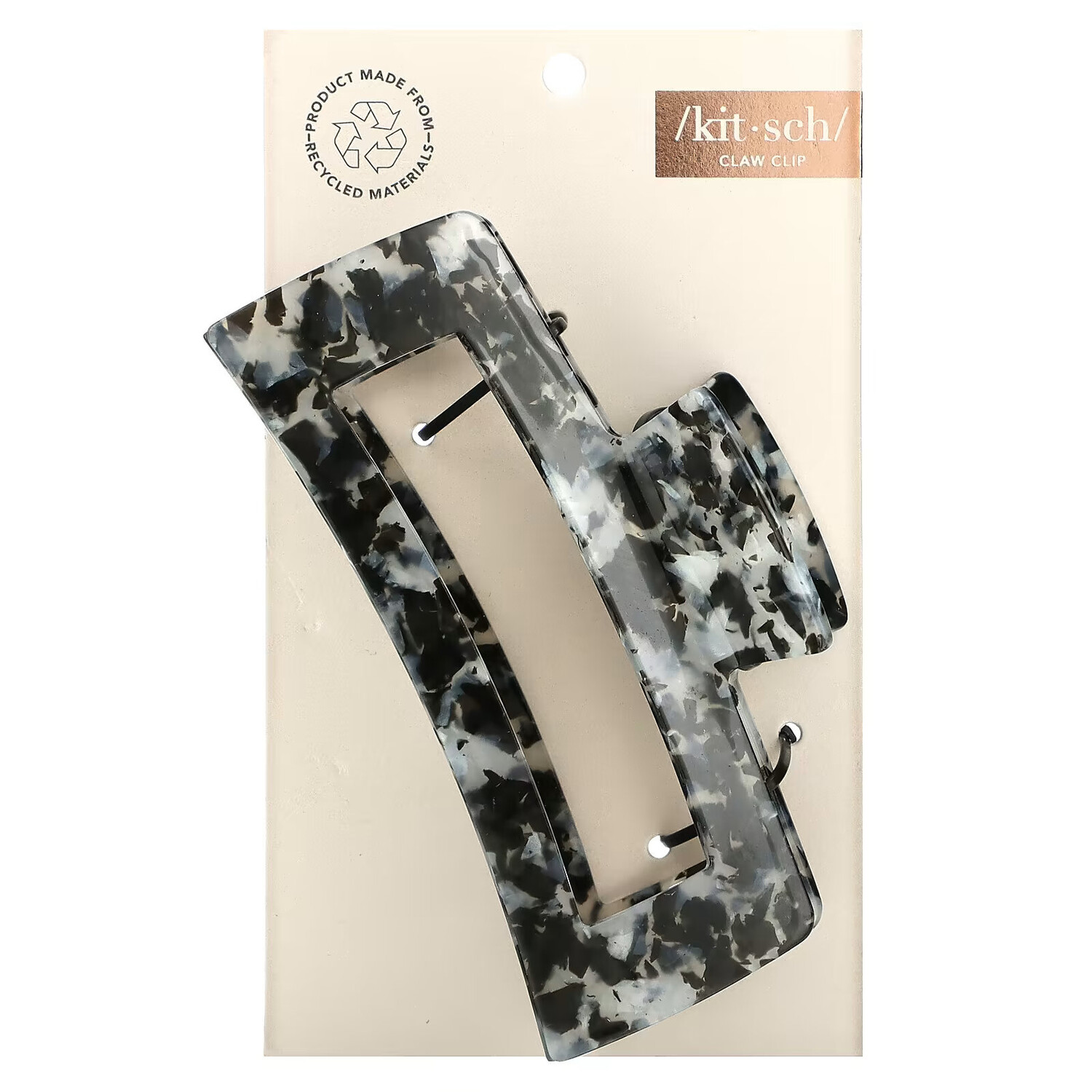 

Kitsch, Eco-Friendly Jumbo Open Shape Claw Clip, черный, 1 зажим