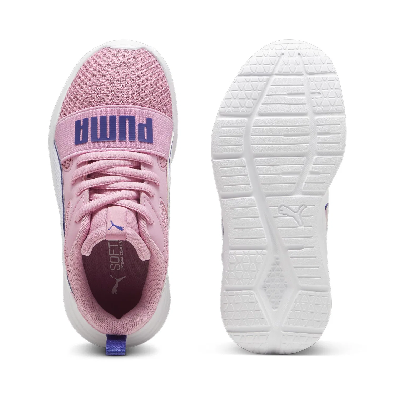 Детские кроссовки для мальчиков с сетчатым верхом PUMA, White Lapis Lazuli Mauved Out — фото 4