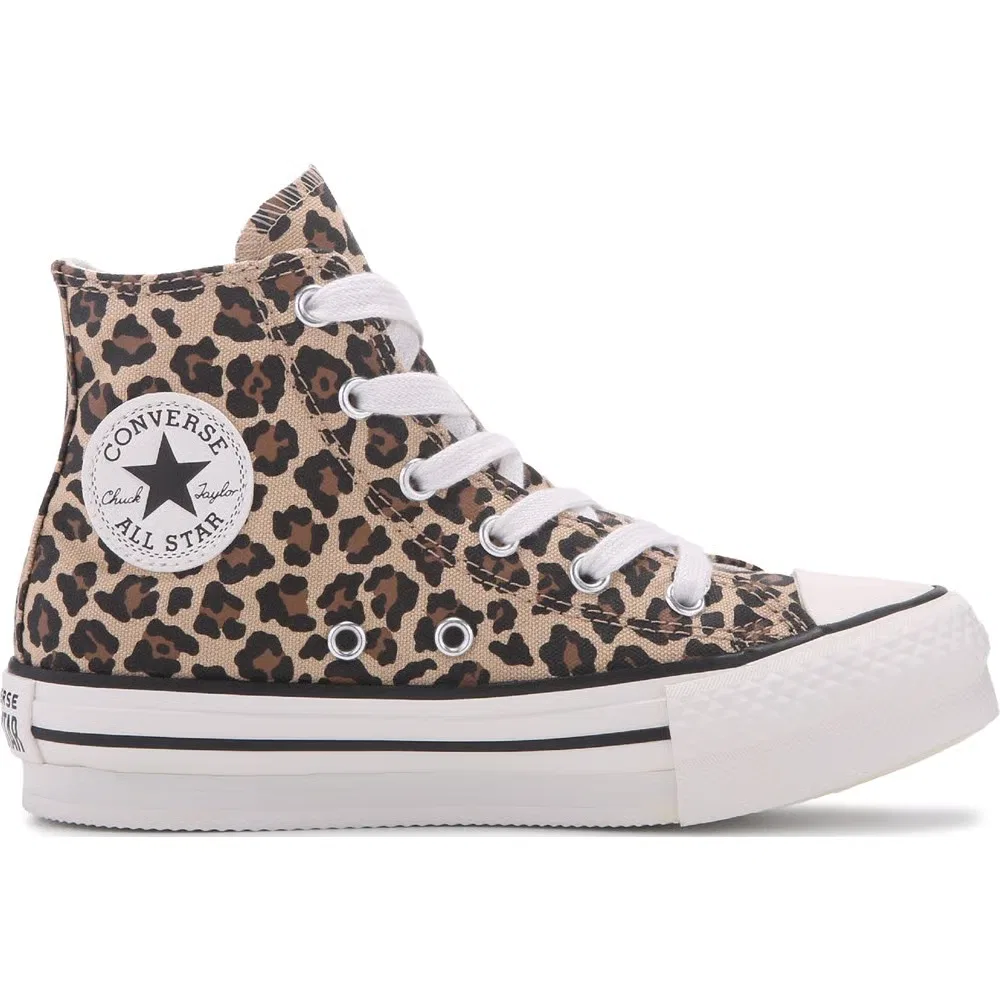 Детские высокие кеды Chuck Taylor All Star Lift Converse, Leopard Print — фото 2