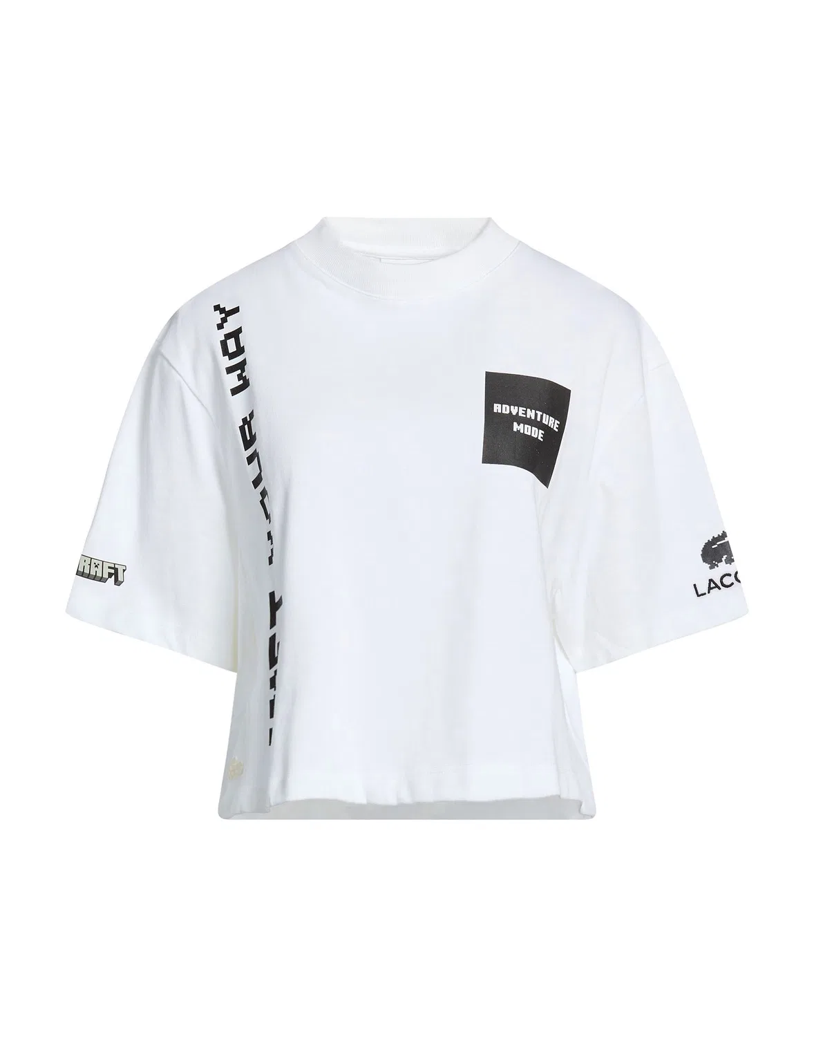 Футболка Lacoste X Minecraft женская, белая с принтом